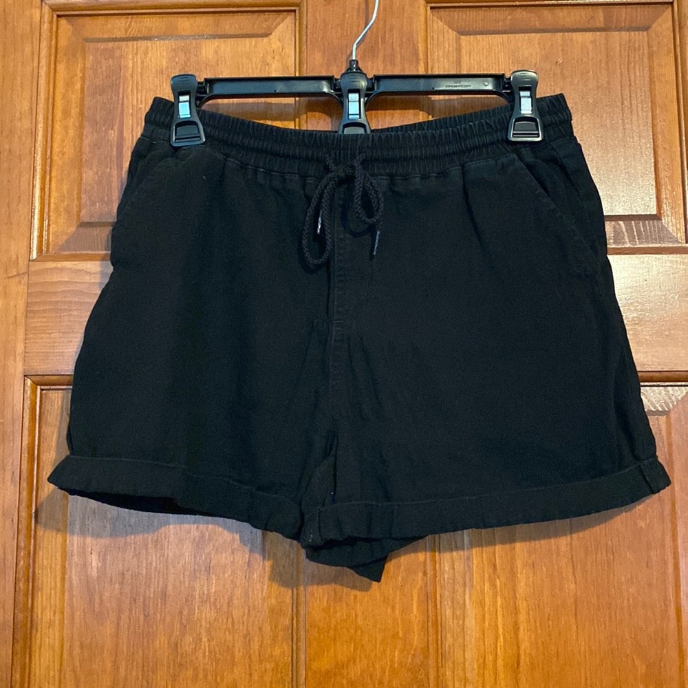 YMI Black Drawstring Jean Shorts
